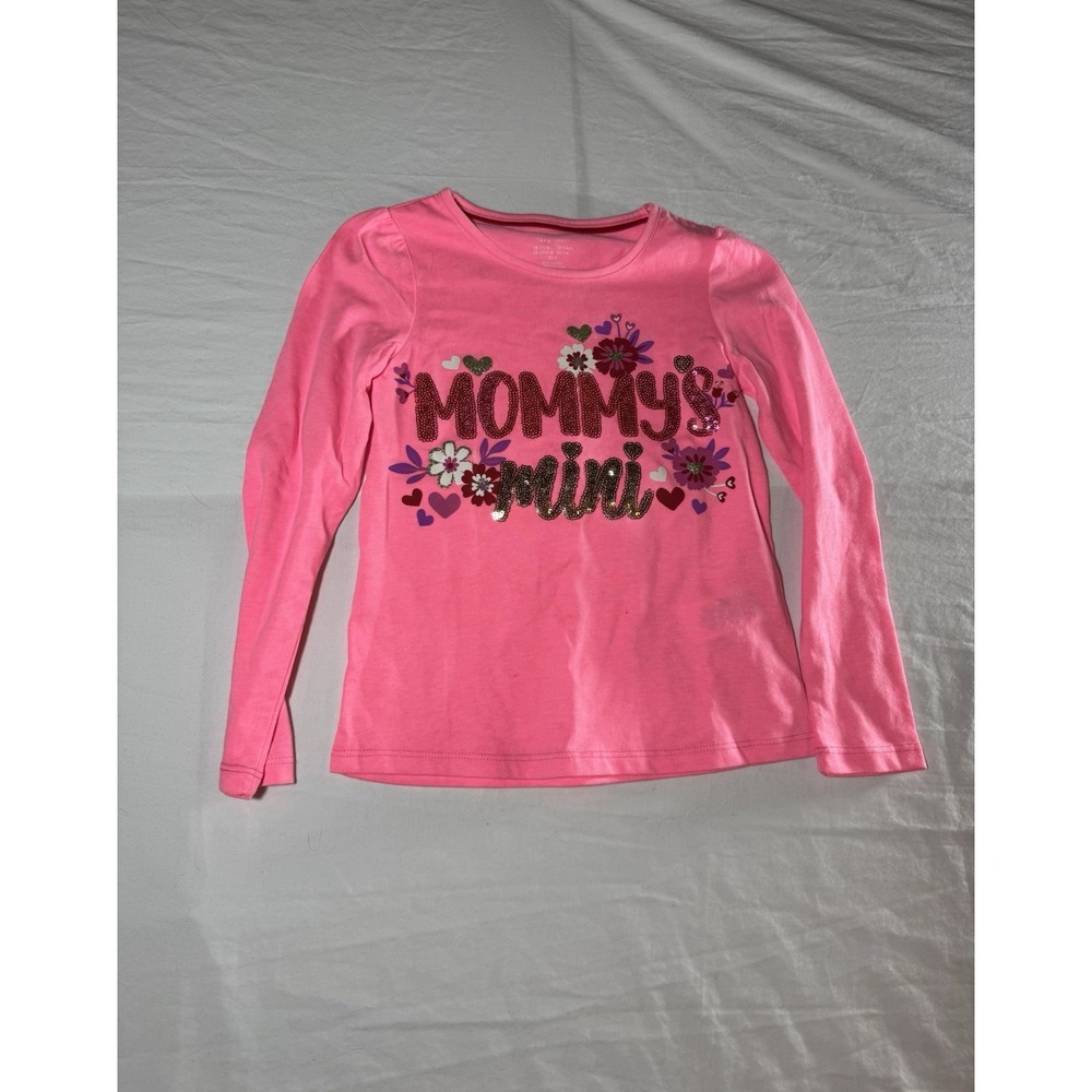 Girls Pink Long sleeve Sequin Top Small 5/6 Mommy Mini